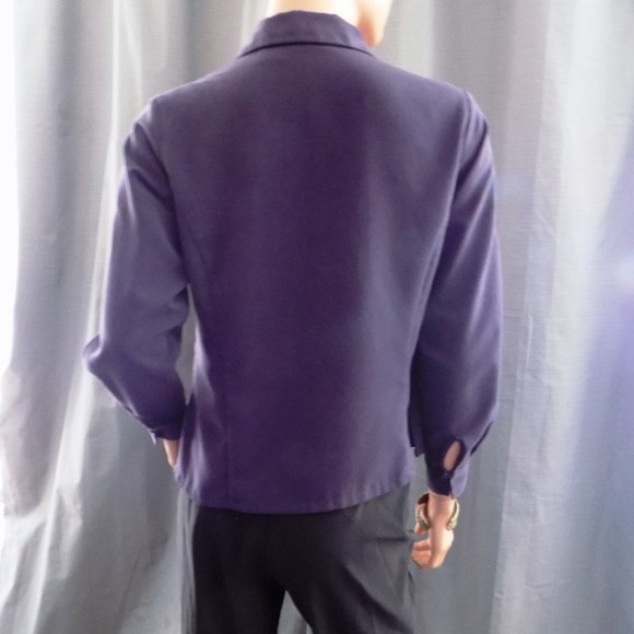 Laura Scott Petites  Button-Down Purple Top. - Picture 4 of 5